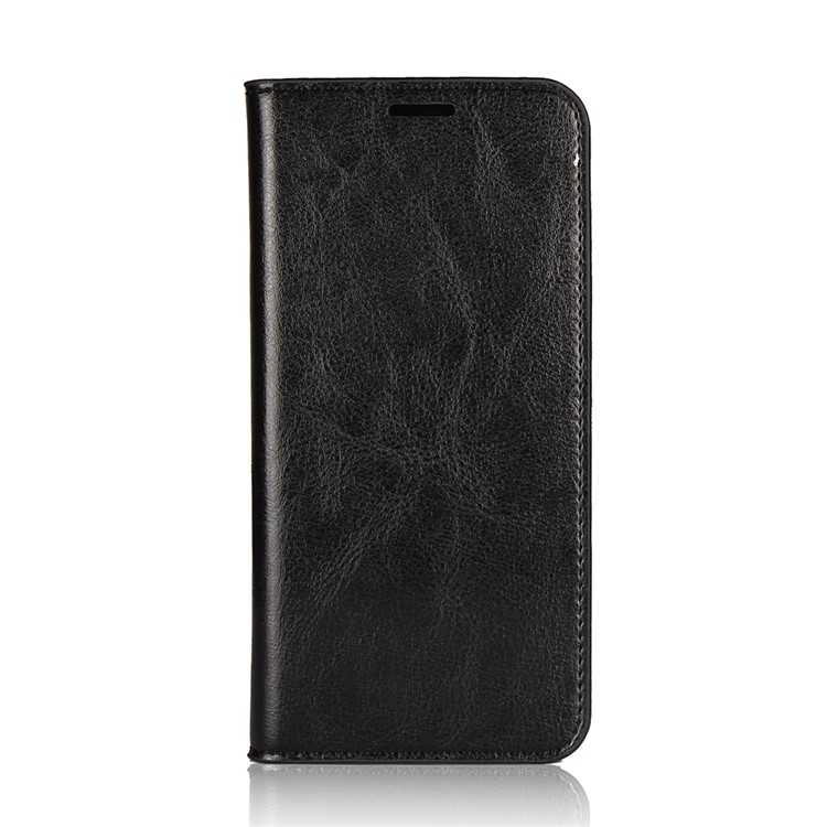 Crazy Horse Texture Genuine Leather Wallet Case for Asus Zenfone V V520KL - Black-2