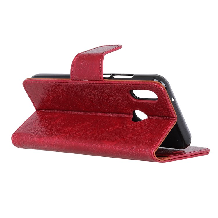 Textured Split Leather Wallet Cover for Asus Zenfone 5 ZE620KL - Red-5