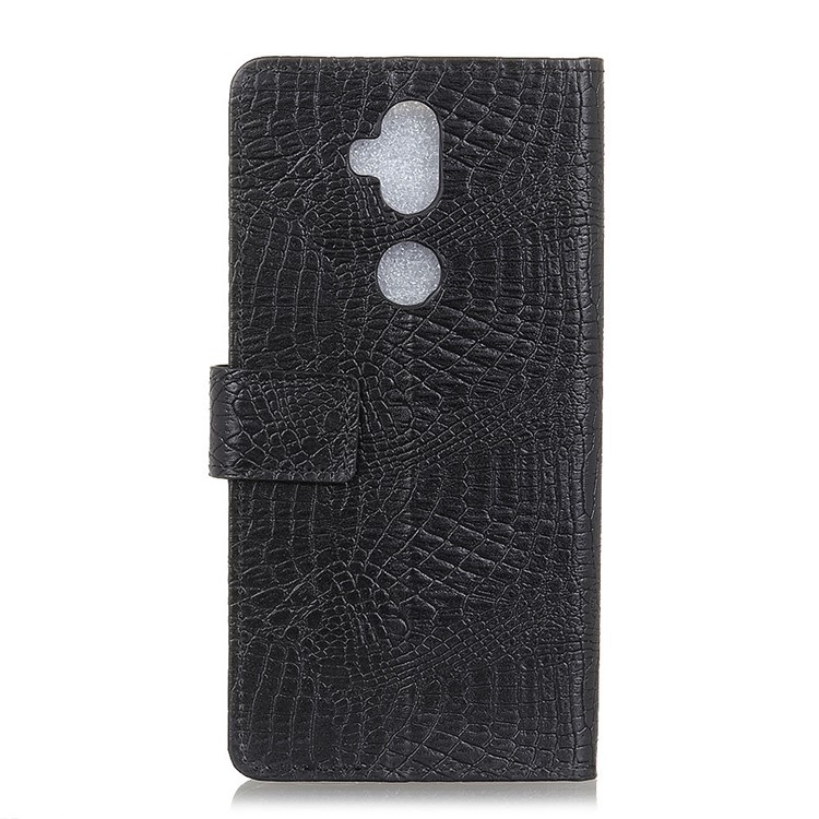 Crocodile Texture PU Leather Wallet Stand Case for Asus Zenfone 5 Lite ZC600KL - Black-3