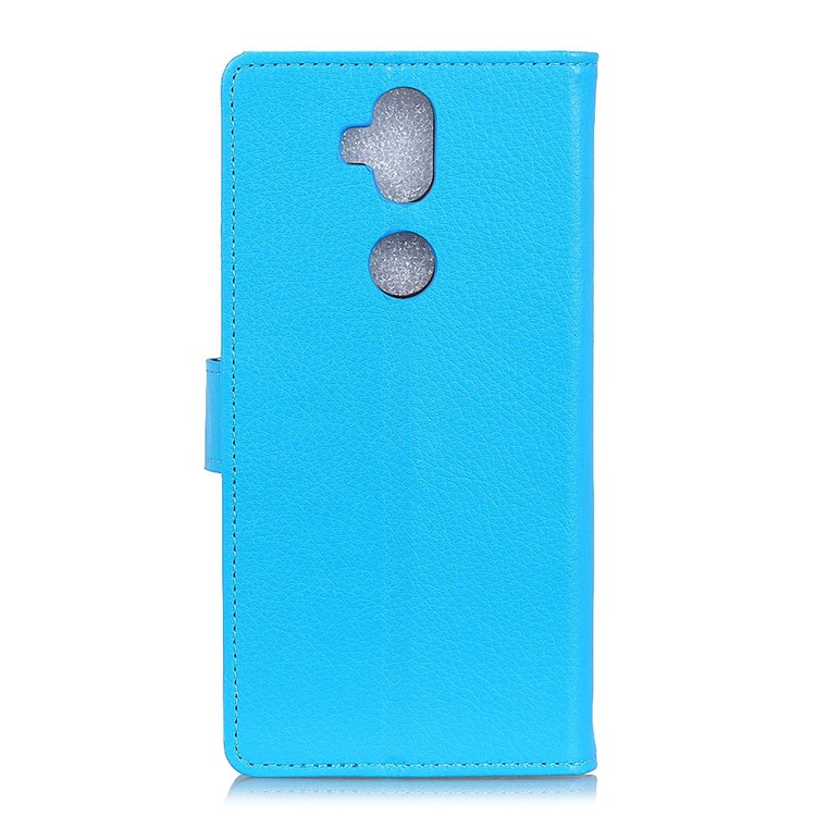 Litchi Skin Wallet Leather Protective Case for Asus Zenfone 5 Lite ZC600KL - Blue-3