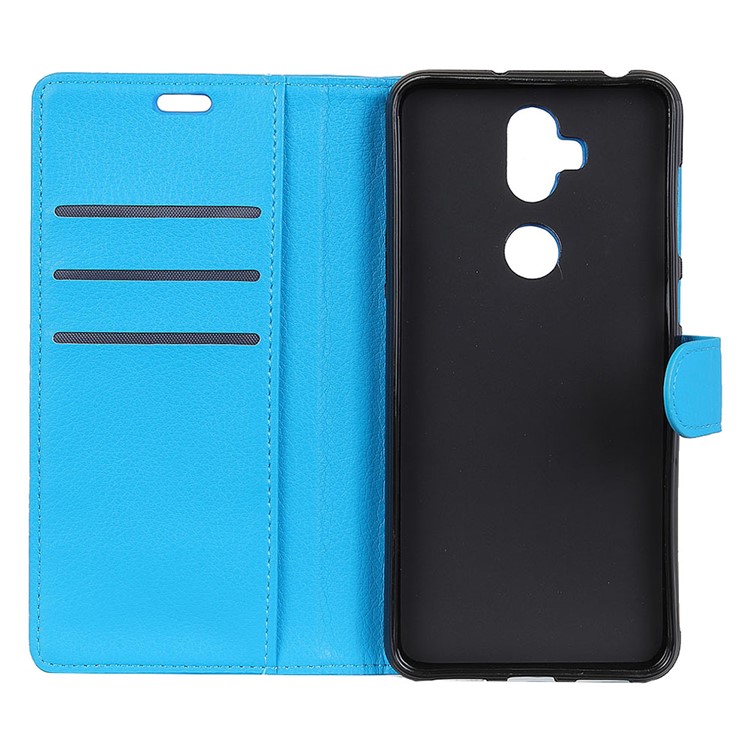 Litchi Skin Wallet Leather Protective Case for Asus Zenfone 5 Lite ZC600KL - Blue-4