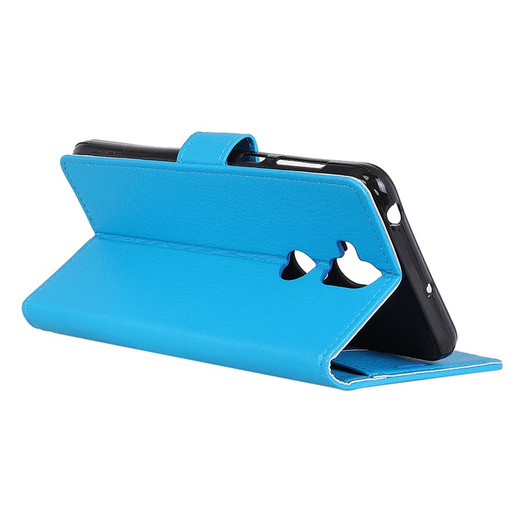 Litchi Skin Wallet Leather Protective Case for Asus Zenfone 5 Lite ZC600KL - Blue-5