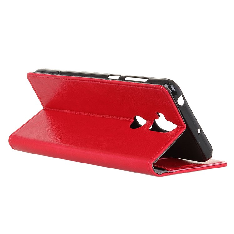 Crazy Horse Wallet Leather Magnetic Case for Asus Zenfone 5 Lite ZC600KL - Red-5