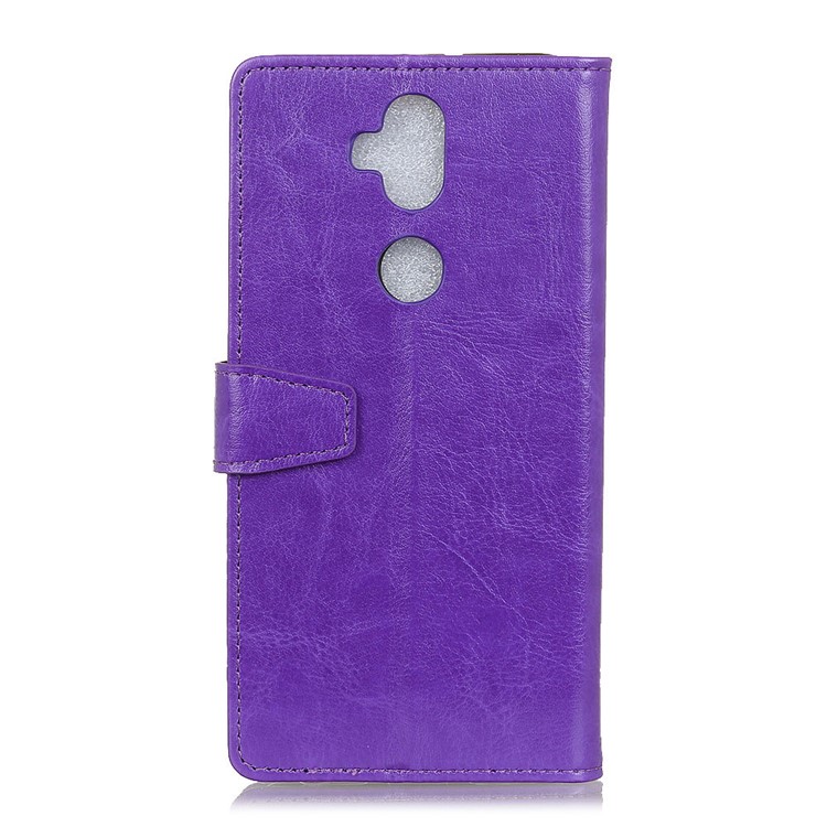 Crazy Horse Leather Stand Cover with Card Slots for Asus Zenfone 5 Lite ZC600KL - Purple-3