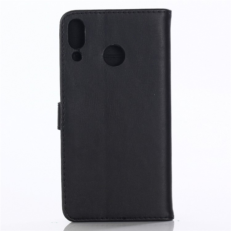 Caso De Carteira De Couro De Estilo Retrô De Textura De Cavalo Louco Para Asus Zenfone 5Z ZS620KL - Preto-2