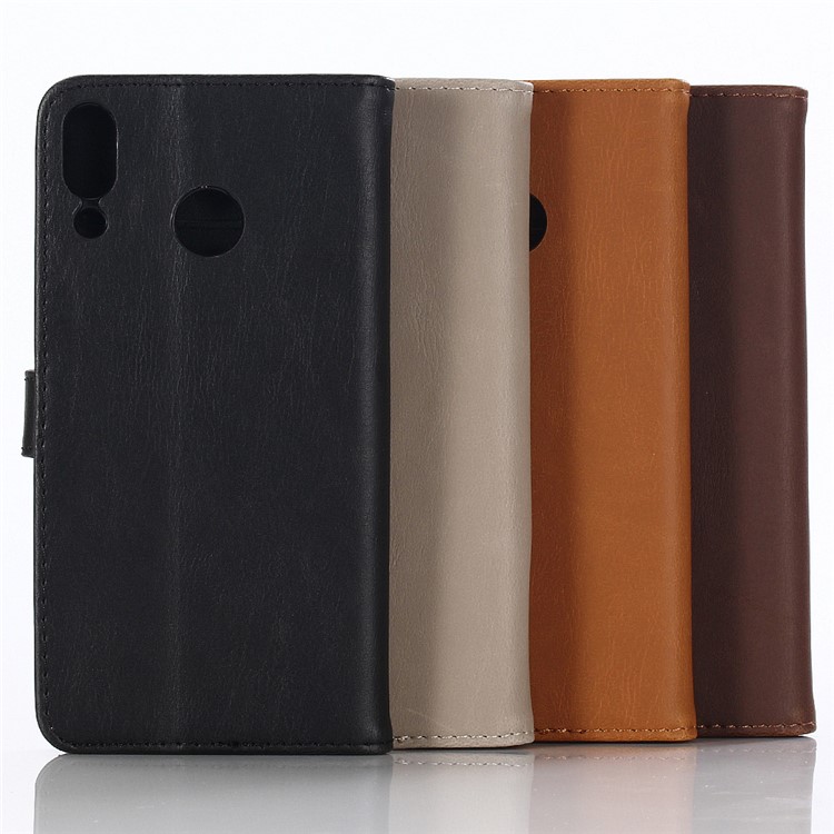 Caso De Carteira De Couro De Estilo Retrô De Textura De Cavalo Louco Para Asus Zenfone 5Z ZS620KL - Preto-6