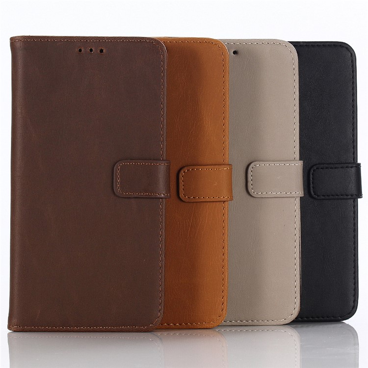 Faux Cheval Texture Style Rétro En Cuir Portefeuille Housse De Téléphone Portable Pour Asus Zenfone 5Z ZS620KL - Café-10