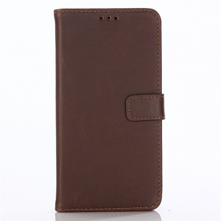 Faux Cheval Texture Style Rétro En Cuir Portefeuille Housse De Téléphone Portable Pour Asus Zenfone 5Z ZS620KL - Café-2