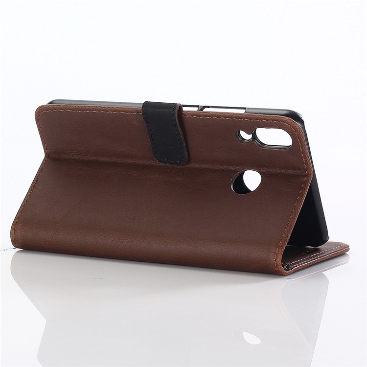 Faux Cheval Texture Style Rétro En Cuir Portefeuille Housse De Téléphone Portable Pour Asus Zenfone 5Z ZS620KL - Café-5
