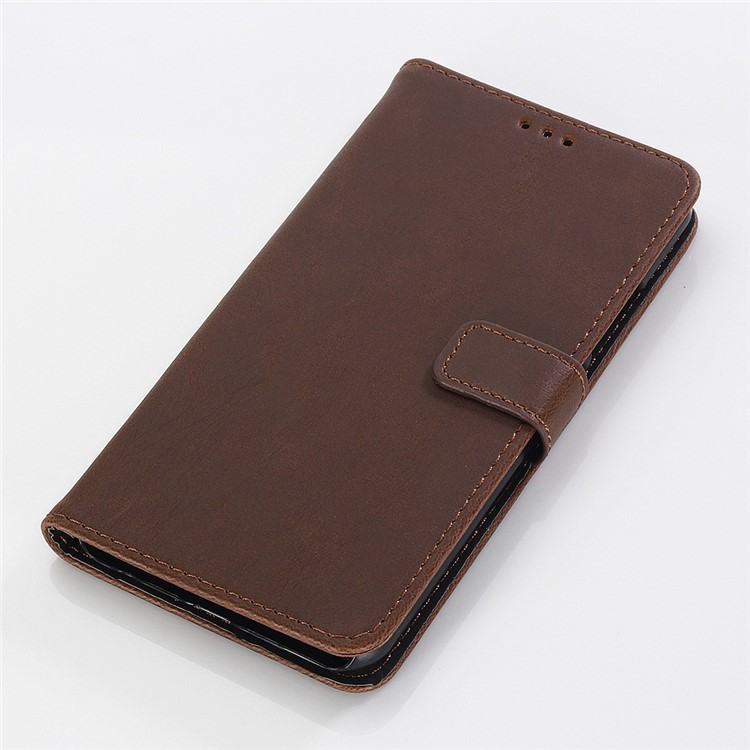Faux Cheval Texture Style Rétro En Cuir Portefeuille Housse De Téléphone Portable Pour Asus Zenfone 5Z ZS620KL - Café-7