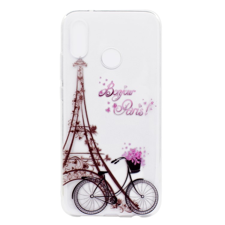Pattern Printing Soft TPU Back Case for Asus Zenfone Max (M1) ZB555KL - Eiffel Tower and Bicycle-2