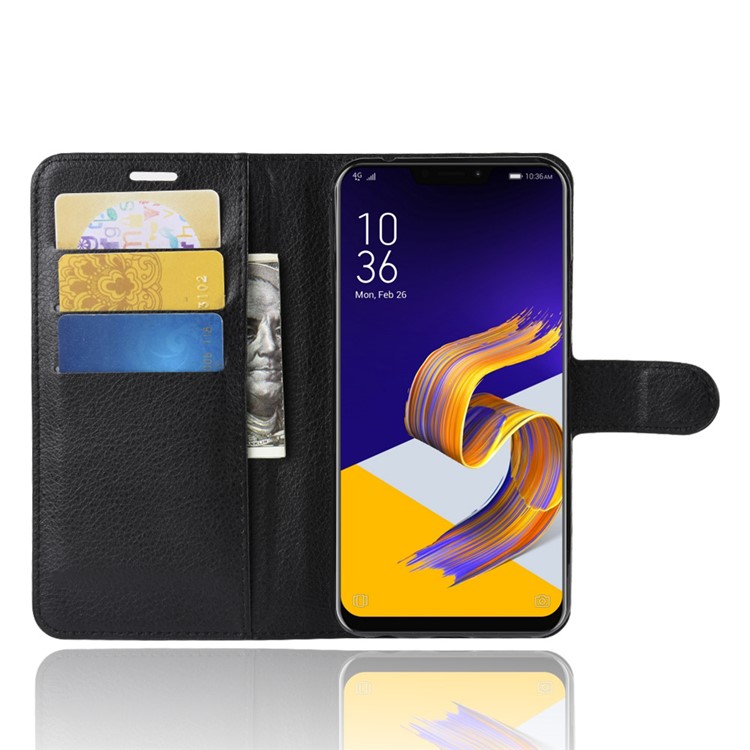 Litchi Skin PU Leather Protection Mobile Phone Case for Asus Zenfone 5 ZE620KL - Black-4