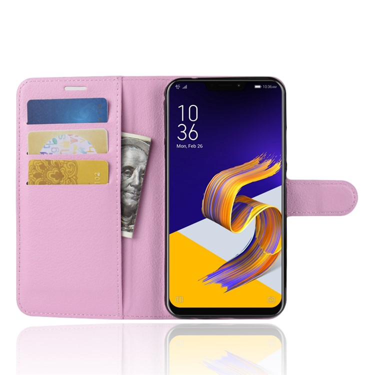 Litchi Grain Stand Wallet Leather Phone Case for Asus Zenfone 5 ZE620KL - Pink-4