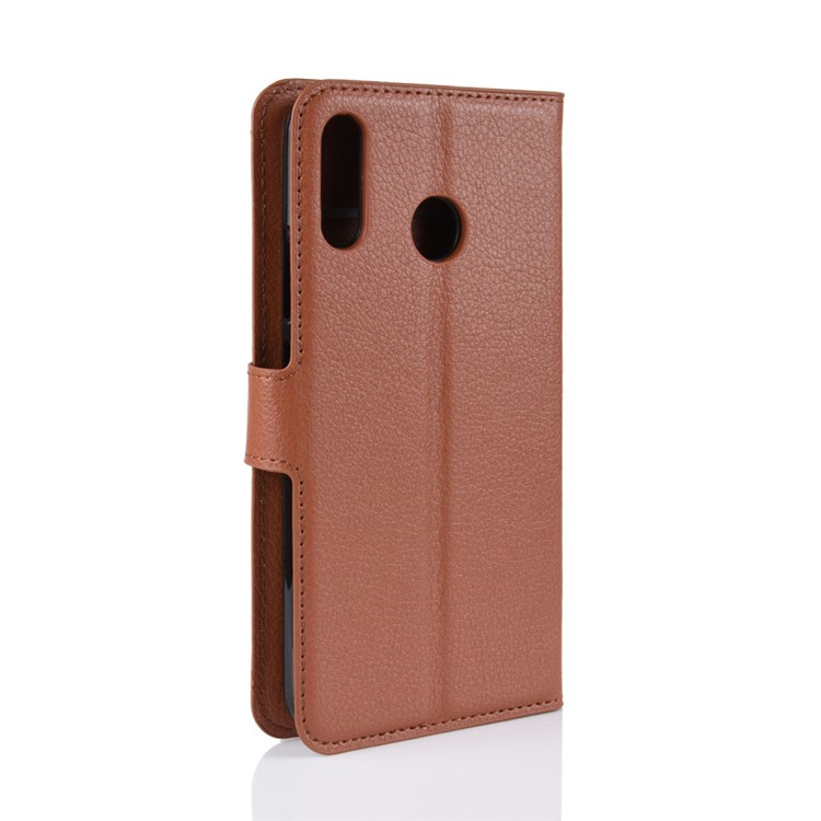 Litchi Texture Stand en Cuir Portefeuille Magnétique Coque en Couverture Pour Asus Zenfone 5 Ze620kl - Brun-6