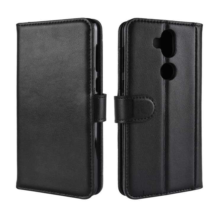 For Asus Zenfone 5 Lite ZC600KL Flip Genuine Split Leather Wallet Cover Shell - Black-2