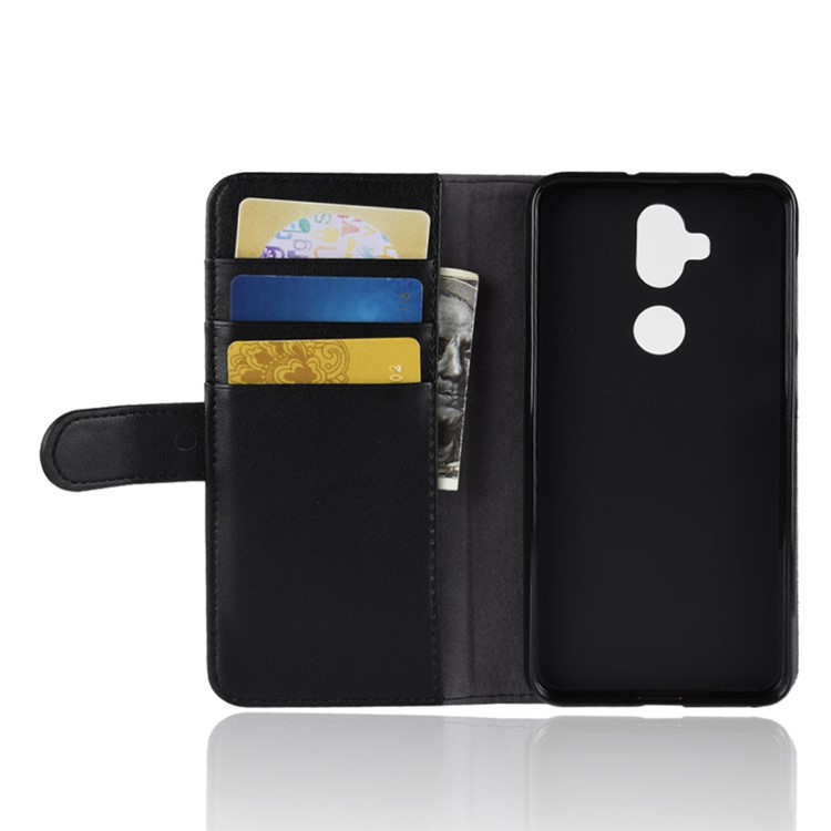 For Asus Zenfone 5 Lite ZC600KL Flip Genuine Split Leather Wallet Cover Shell - Black-5