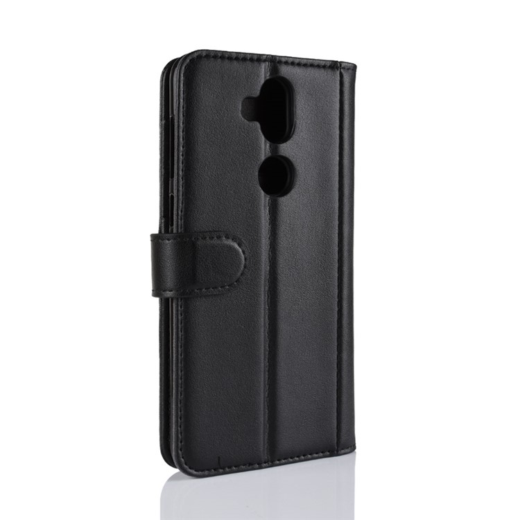 For Asus Zenfone 5 Lite ZC600KL Flip Genuine Split Leather Wallet Cover Shell - Black-8