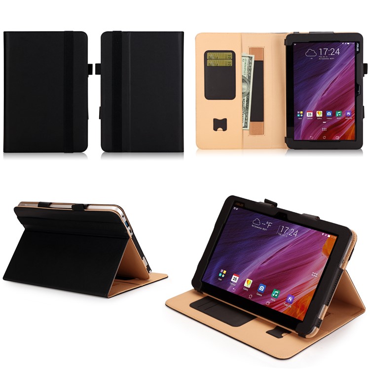 Folio PU Leather Stand Card Slots Case for ASUS TransBook Mini T103HAF and Keyboard - Black-1