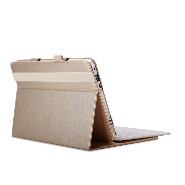 Folio PU Leather Stand Card Slots Protective Cover for ASUS TransBook Mini T103HAF and Keyboard - Gold-12