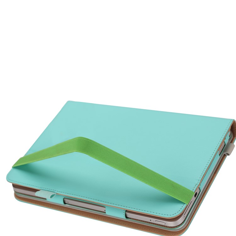 Folio PU Leather Stand Wallet Tablet Shell for ASUS TransBook Mini T103HAF and Keyboard - Cyan-12