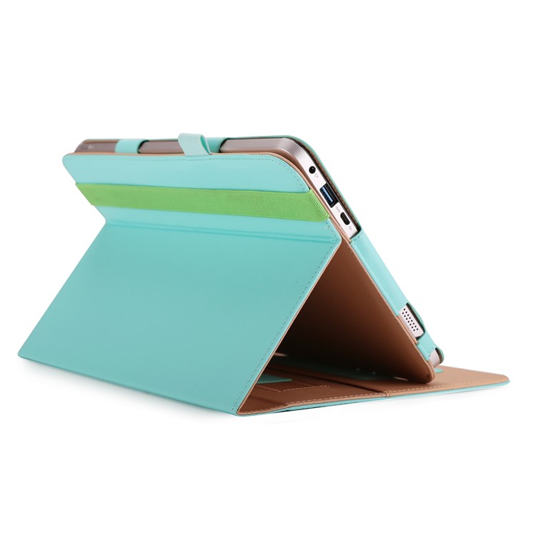 Folio PU Leather Stand Wallet Tablet Shell for ASUS TransBook Mini T103HAF and Keyboard - Cyan-7