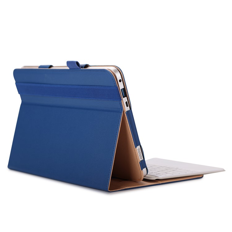 PU Leather Stand Card Slots Folio Casing for ASUS TransBook Mini T103HAF and Keyboard - Dark Blue-12