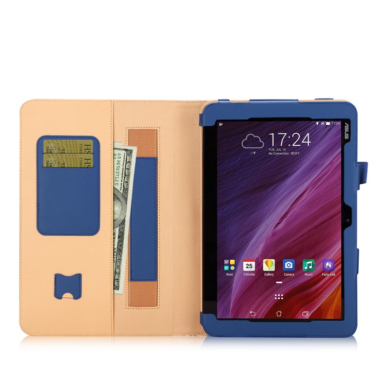 PU Leather Stand Card Slots Folio Casing for ASUS TransBook Mini T103HAF and Keyboard - Dark Blue-7