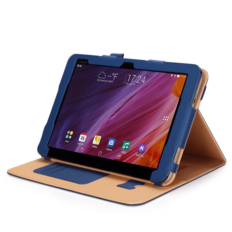 PU Leather Stand Card Slots Folio Casing for ASUS TransBook Mini T103HAF and Keyboard - Dark Blue-8