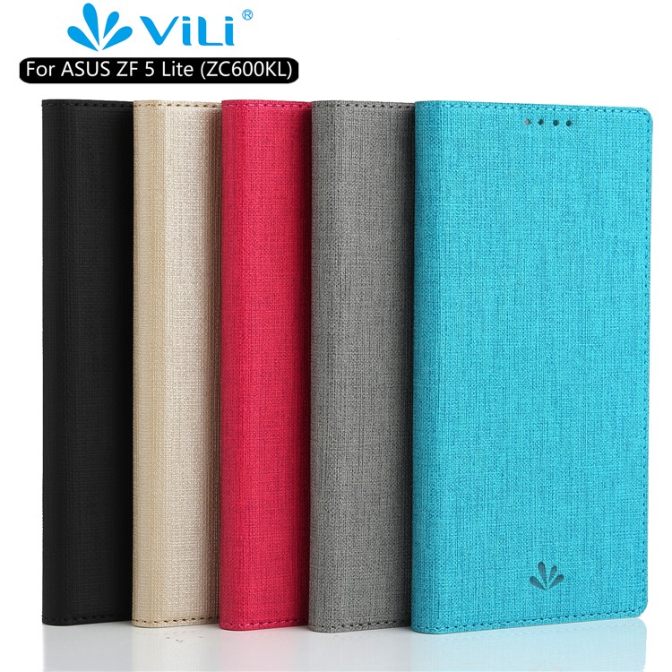 VILI DMX Cross Texture Leather Stand Phone Case for Asus Zenfone 5 Lite ZC600KL - Black-5