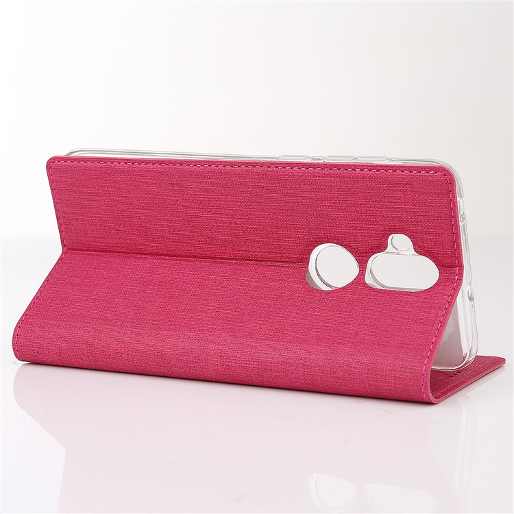 VILI DMX Cross Texture Leather Phone Shell with Card Holder for Asus Zenfone 5 Lite ZC600KL - Rose-4