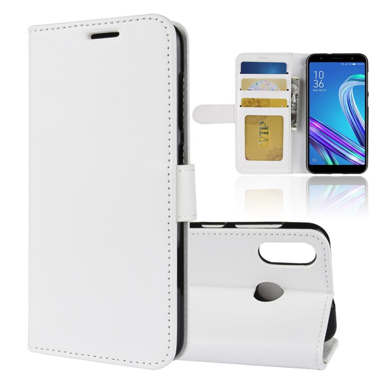 Crazy Horse Texture Wallet Stand Leather Cover for Asus Zenfone Max (M1) ZB555KL - White-1