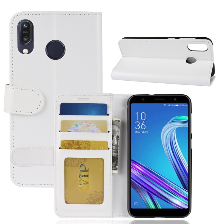 Crazy Horse Texture Wallet Stand Leather Cover for Asus Zenfone Max (M1) ZB555KL - White-8