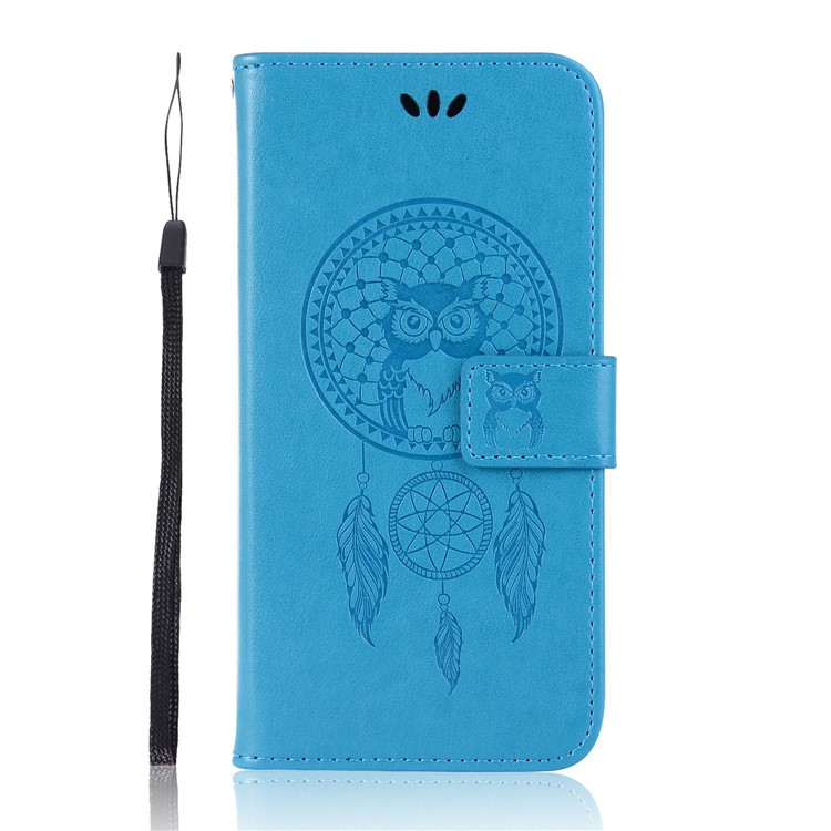 Imprint Owl Dream Catcher Pattern Wallet Leather Stand Magnetic Cover for Asus Zenfone Max (M1) ZB555KL - Blue-2