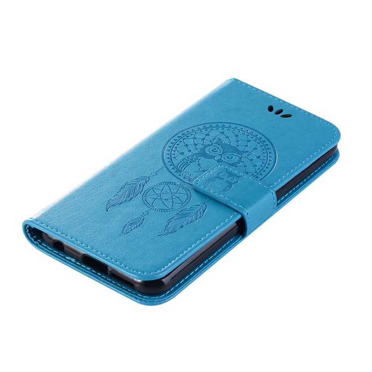 Imprint Owl Dream Catcher Pattern Wallet Leather Stand Magnetic Cover for Asus Zenfone Max (M1) ZB555KL - Blue-7