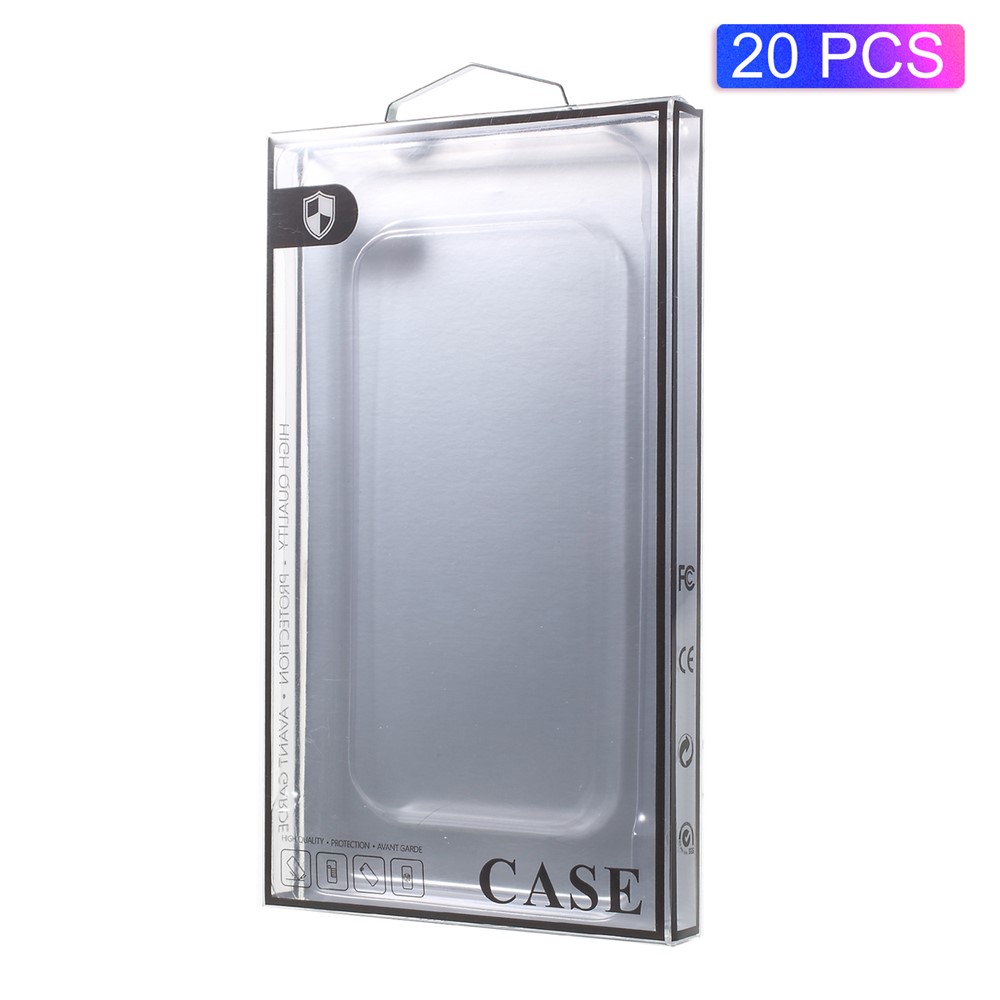 20Pcs/Lot Paper + Plastic Retail Package Packing Box for iPhone 8 /7 Cases - Silver Paper / Black Edge-1