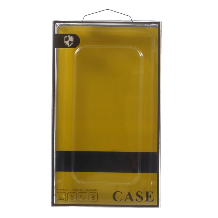 20Pcs/Lot Paper + Retail Plastic Packaging Box for iPhone 8 Plus/7 Plus Cases - Yellow Paper / Black Edge-2