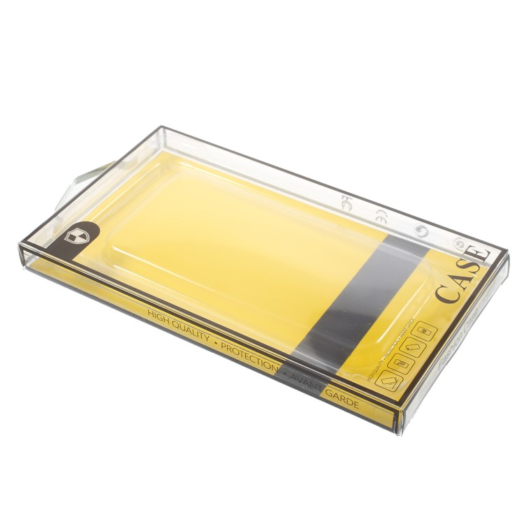 20Pcs/Lot Paper + Retail Plastic Packaging Box for iPhone 8 Plus/7 Plus Cases - Yellow Paper / Black Edge-3
