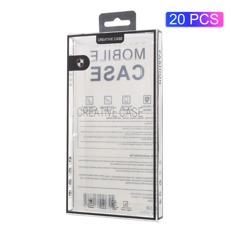 20pcs/Lot Plastic Packing Box with Inner Tray for iPhone 8 Plus / 7 Plus Cases, Size: 175 x 95 x 15mm - Black / Transparent-1