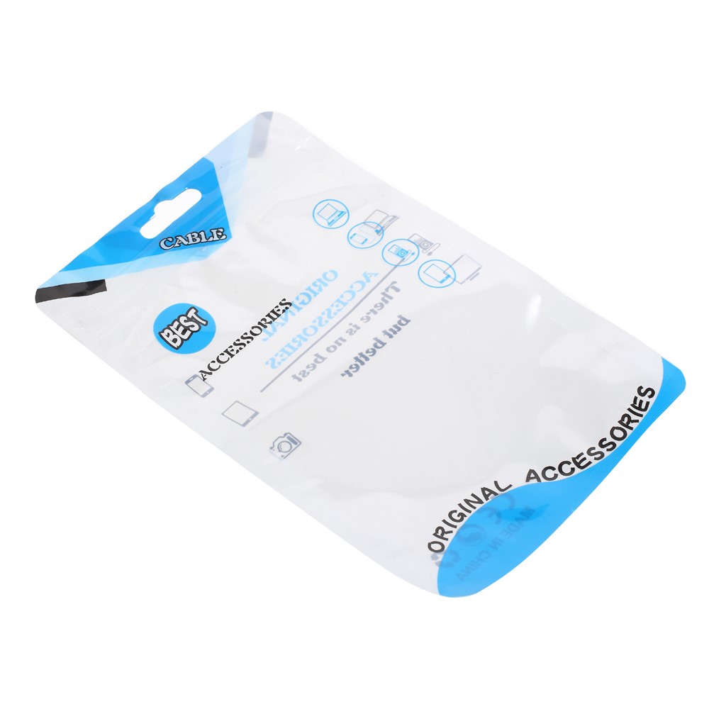 100Pcs/Lot Ziplock Package Packaging Bag for iPhone SE/5S/5 Case, Inner Size: 13x9cm - Blue-2