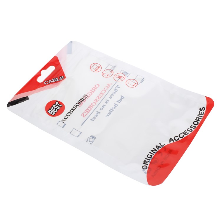 100Pcs/Lot Zip Lock Plastic Retail Packaging Bag for iPhone SE/5S/5 Case, Inner Size: 13x9cm - Red-2