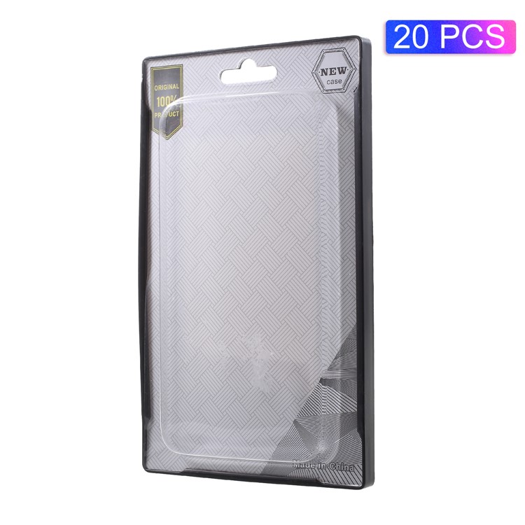 20Pcs/Lot Woven Texture Paper + Plastic Retail Packing Box for iPhone 8 Plus/7 Plus Cases, Size: 160 x 81 x 10mm - Black-1