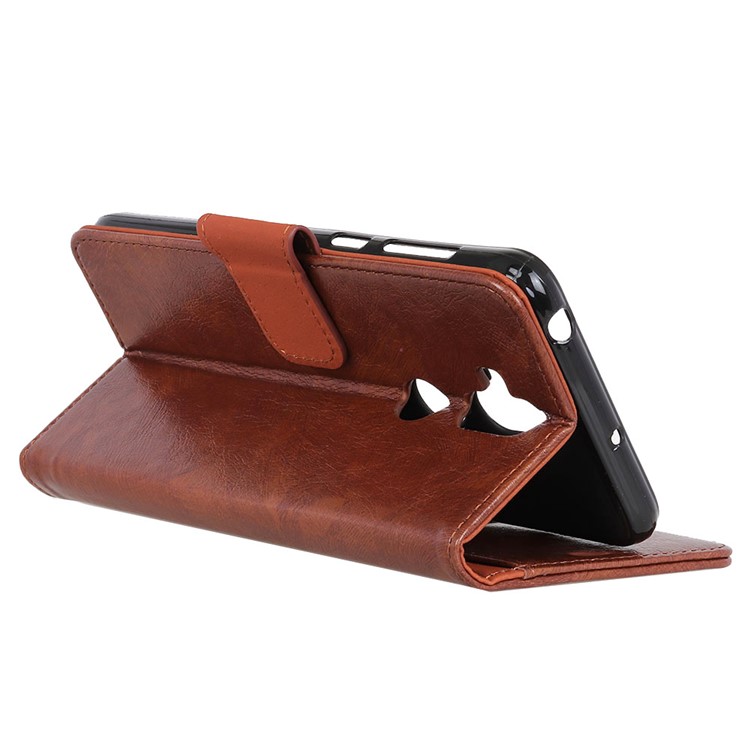 For Asus Zenfone 5 Lite ZC600KL Textured Split Leather Protection Wallet Stand Mobile Case - Brown-6
