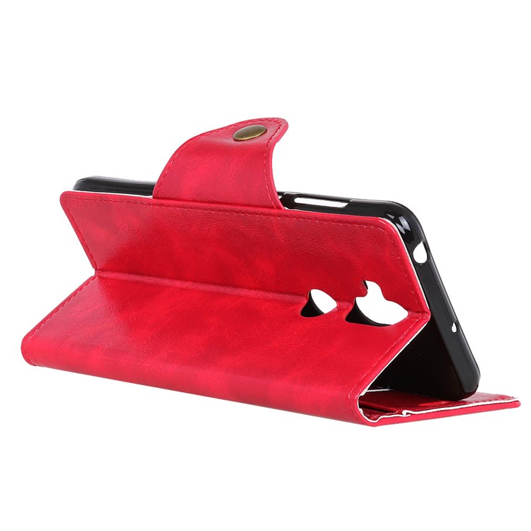 Leather Cell Phone Wallet Stand Cover Shell for Asus Zenfone 5 Lite ZC600KL - Red-5
