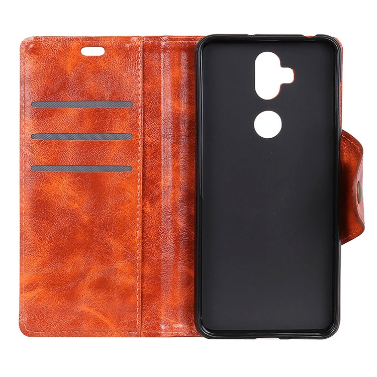 PU Leather Wallet Mobile Case for Asus Zenfone 5 Lite ZC600KL - Brown-4
