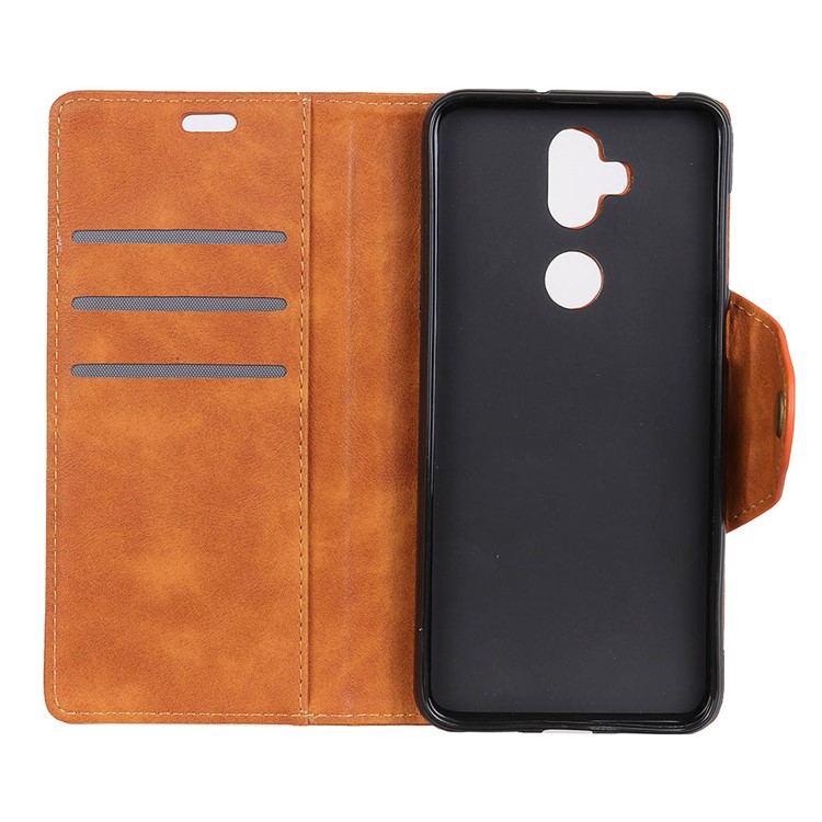 PU Leather Stand Wallet Flip Mobile Cover Shell for Asus Zenfone 5 Lite ZC600KL - Brown-7