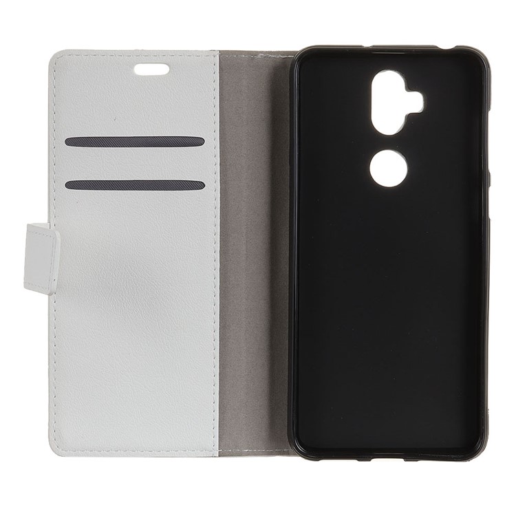 Wallet Leather Cell P[hone Cover with Stand for Asus Zenfone 5 Lite ZC600KL - White-4
