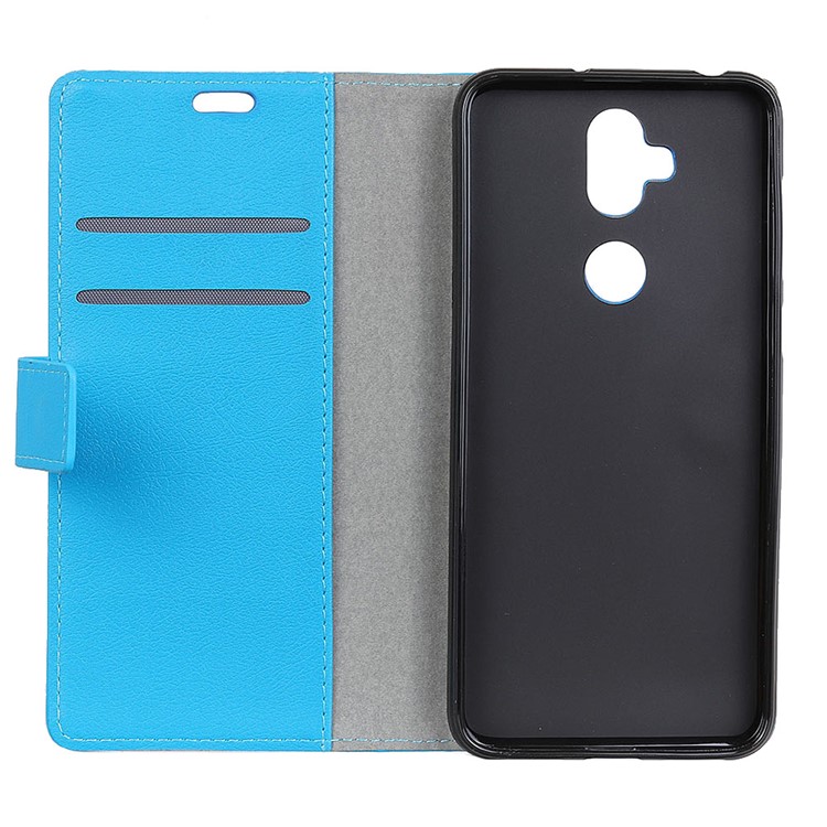Card Holder Leather Flip Stand Phone Cover for Asus Zenfone 5 Lite ZC600KL - Blue-4