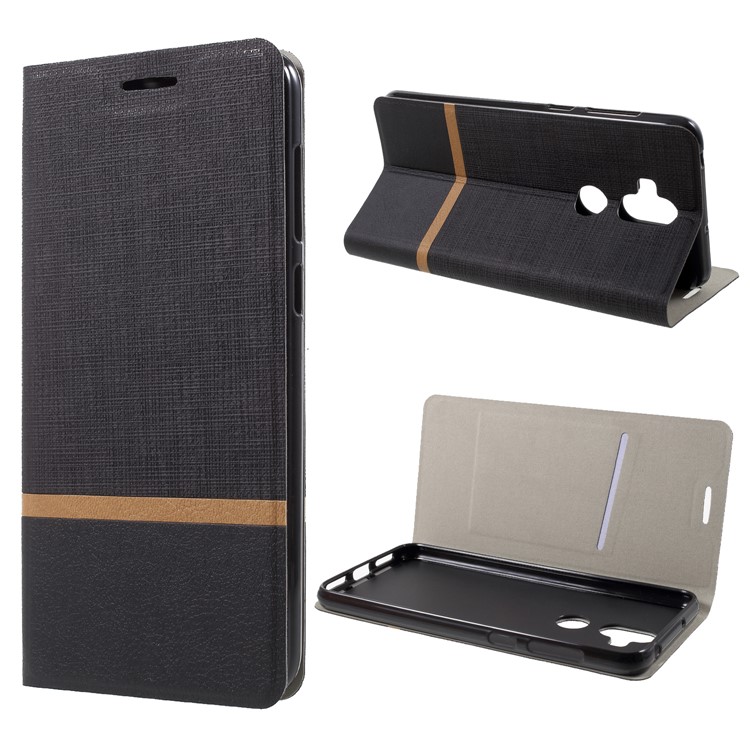 Cross Texture PU Leather Card Holder Phone Case for Asus Zenfone 5 Lite ZC600KL - Black-1