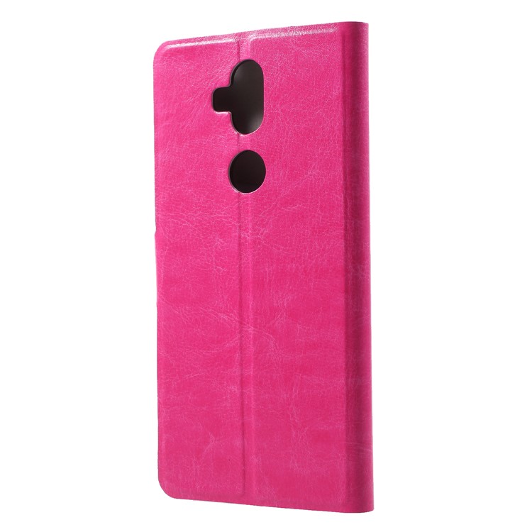 Crazy Horse Texture Card Holder Leather Stand Shell for Asus Zenfone 5 Lite ZC600KL - Rose-2