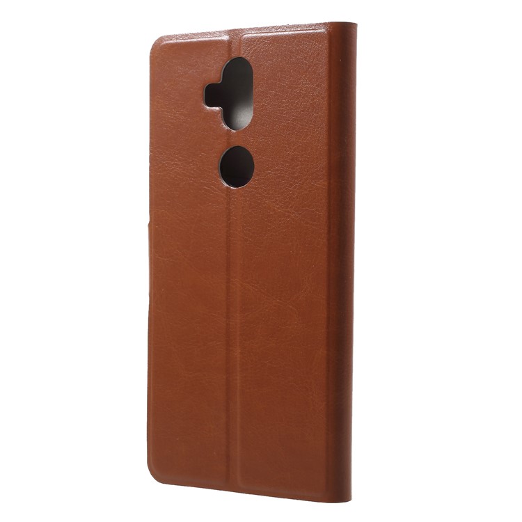 Crazy Horse Texture Stand Leather Magnetic Cover with Card Holder for Asus Zenfone 5 Lite ZC600KL - Brown-2